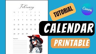 Calendar Tutorial Canva  Printable Calendar Monthly Calendar [upl. by Niessuh240]