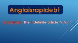 the indefinite article aan [upl. by Amiel154]