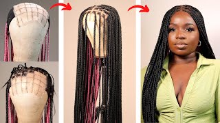 DIY CROCHET KNOTLESS CLOSURE BRAIDED WIG  HOW TO DIY YOUR OWN CLOSURE [upl. by Lordan]