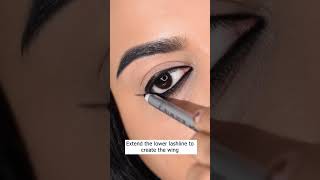 How to create a winged eyeliner on hooded eyes using EyetexDazller eyeliner pencil wingeyeliner [upl. by Ehcsrop]