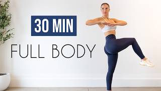 30 MIN FULL BODY WORKOUT  Small SpaceApartment Friendly No Jumping No Equipment [upl. by Haletky]