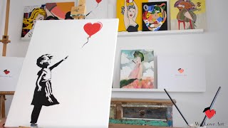 Painting Tutorial for Beginners to Intermediate  Girl with Balloon by Banksy [upl. by Ariet]