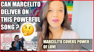 MARCELITO POMOY REACTION  POWER OF LOVE Celine Dion Cover  MUSIC REACTION VIDEOS [upl. by Aserat]