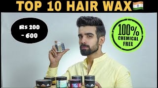 TOP 10 HAIR WAX 🇮🇳 STRONG HOLD CHEMICAL FREE HAIR WAX HAIR POMADE HAIR CLAYHAIR GELSHAIR CREAM [upl. by Lapham]