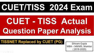 CUET PG  TISS Actual Question Paper Analysis  Past Year Paper  Mission TISS Mumbai [upl. by Cadal771]