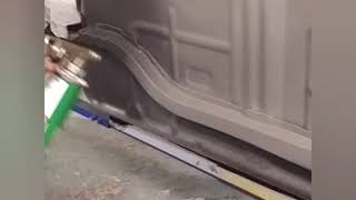 Escort mk1 floor spraying stone chip under seal [upl. by Junina]