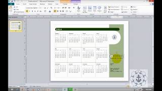 How to use Calendars in Microsoft Publisher 2010  Time Frame  one year per page [upl. by Blanch215]