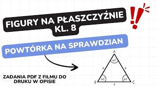 Figury na płaszczyźnie  klasa 8  GWO  Matematyka z plusem  sprawdzian  pdf w opisie [upl. by Otrebmal]