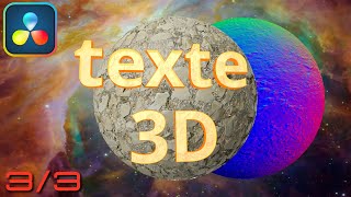 Le texte 3D Les reflets Davinci Resolve 185 free [upl. by Yona951]