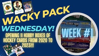 🏒Wacky Pack Wednesday Week 1  opening hockey card packs from 11 different boxes🏒 [upl. by Ender]