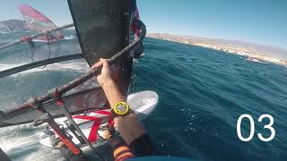 Slalom windsurfing pro training in Tenerife  POV footage Rytis Vlog 07 [upl. by Ainigriv]