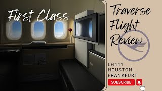 Lufthansa First Class 7478 First Class Review Houston  Frankfurt [upl. by Nye]