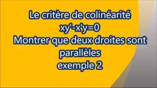 Montrer un parallélisme avec le critère de colinéarité exemple 2 [upl. by Odab436]