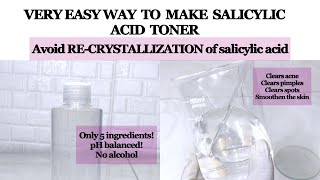 Very easy SALICYLIC ACID TONER recipe by prime side [upl. by Akehsay776]