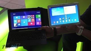 Asus Transformer Book T100 vs Samsung Galaxy Note 101 2014 Deutsch  tabtechde [upl. by Diraf]