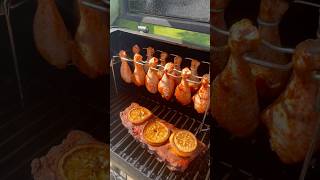 Fully loaded offset smoker bbq food [upl. by Howlyn]