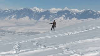 Snow surf on wakeskate snowboarding snowsurf [upl. by Robertson]