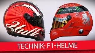 Formel 1 HelmTechnik erklärt Über Kosten Sicherheit amp Tesafilm 2018 [upl. by Enylrac675]