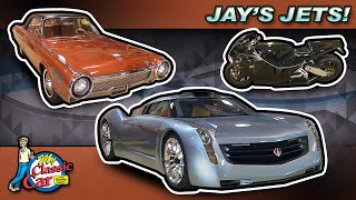 Jay Lenos Turbine Powered Toys  GM EcoJet  1962 Chrysler Turbine  Y2K Motorcycle [upl. by Ramedlab]