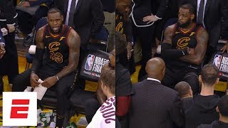 FULL Uncut video of Cavaliers bench before during and after JR Smiths Game 1 blunder  ESPN [upl. by Kotta]