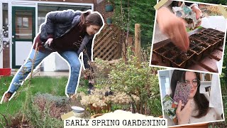 Preparing for Spring Gardening Vlog 🌷 Perennial Cleanup Planning amp Sowing [upl. by Telracs]