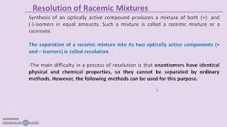 Recemization and Resolution of Racemic mixture [upl. by Ayahsal]