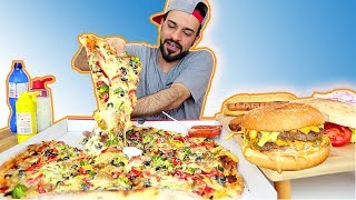 تحدي الوجبات السريعة العملاقة بمعدل ۱٦،۰۰۰ سعرة حرارية  Fast Food Challenge [upl. by Lindsley]