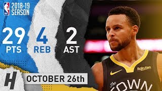 Stephen Curry Full Highlights Warriors vs Knicks 20181026  29 Pts 2 Ast 4 Reb [upl. by Odirfliw]