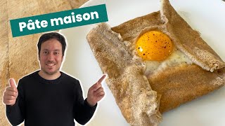 Crêpes salées bretonnes faites maison garnies avec jambonœufcomté galettes bretonnes [upl. by Idnim]