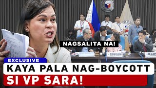 VP Sara Duterte Nagsalita na Bakit Nag Boycott sa Kongreso Kanina [upl. by Ahnavas]