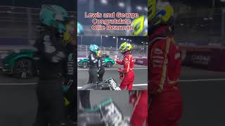 Lewis Hamilton George Russell Congratulate Oliver Bearman Saudi Arabia GP formula1racing f1 [upl. by Baum]