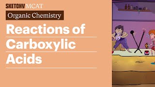 Carboxylic Acids Reactions Esterification Amides amp More Full Lesson  Sketchy MCAT [upl. by Annodam]