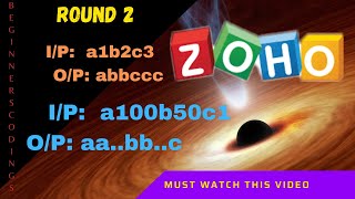 Zoho Round 2 Programming Round Frequently asked Question  Beginners Codings [upl. by Casey]