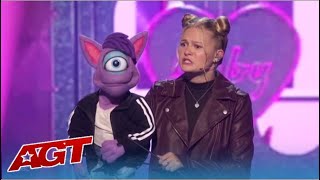 Darci Lynne 15 Is BACK On Americas Got Talent Indroduces Her NEW Puppet Friend Who Can RAP [upl. by Anderea]