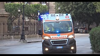 HD  Doppia Sirena Ambulanza  FARO FALCO Ambulanza 118 Sicilia in Sirena  Ambulance Responding [upl. by Dearborn]