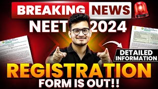 NEET 2024 NTA LATEST UPDATE 🚨 NEET Registration Application Form OUT 🚀 NEET2024 [upl. by Oicnerual742]