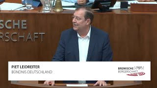 quotSanierungspaket für Bremens Haushaltquot Rede von Piet Leidreiter Bündnis Deutschland am 18092024 [upl. by Prosper]