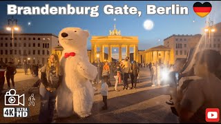 Brandenburger Tor Berlin 🇩🇪 Germany 4K HDR Walking Tour  Summer Late Night City Walk Experience [upl. by Auqemahs136]