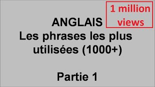 Débutants cours danglais 1000 phrases les plus utilisées  pt1 [upl. by Sacrod929]