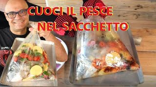 Pesce in Sacchetto con Patate ricetta del pesce al forno nel sacchetto SENZA SPORCARE NIENTE [upl. by Rofotsirk526]