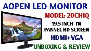 AOPEN 20CH1Q 195 INCH LED MONITOR UNBOXING amp REVIEW [upl. by Anaes]