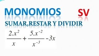 232Dividir monomiosVariables con exponentes negativos [upl. by Geoffrey]