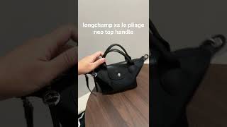 review longchamp xs le pliage neo top handle bag black  ❤️ [upl. by Inaffyt]