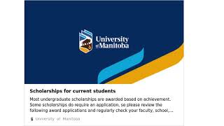 University of Manitoba – Scholarships to study in Canada  International students [upl. by Balmuth427]