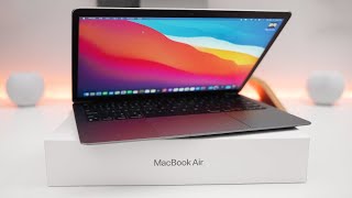 2020 MacBook Air M1  Unboxing Setup and First Look [upl. by Therine]