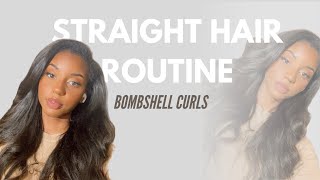 DIY SILK PRESS ON NATURAL HAIR  CURLY TO STRAIGHT WITH NO HEAT DAMAGE  ULTIMATE BOMBSHELL CURLS [upl. by Alleram524]