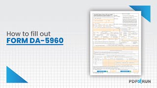 How to Fill Out Form DA5960 Authorization to Start Stop or Change BAQ andor VHA  PDFRun [upl. by Alyak]