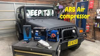 Jeep TJ build HOW to install  ARB CKMA12 Air Compressor Install Easy DIY [upl. by Rann]