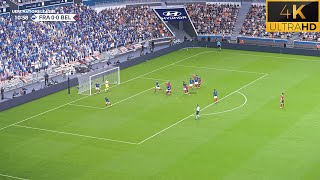 4K  PES 2024 Ultra Realistic Graphics amp Sound Mod  France vs Belgium  UEFA Nations League [upl. by Ahsenyt]