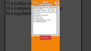 📝 QUESTÃO DE DIREITO CONSTITUCIONAL PARA CONCURSO shorts quiz concurso direitoconstitucional [upl. by Assiram974]